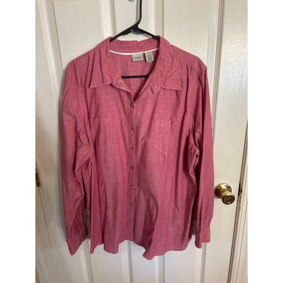 L.L. Bean Lot of 3 LS ButtonUpShirts Tan Plaid/Pink/Coral Size XXL - Picture 5 of 10